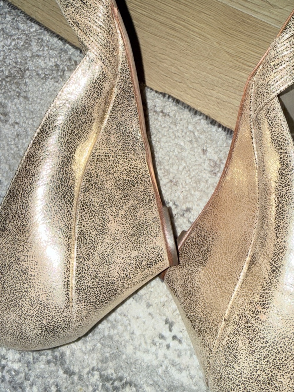 Loeffler Randall Annabell Metallic Gold Open-Toe Wedge Sandals size 10 - Picture 13 of 13